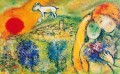 amoureux sous le soleil contemporain Marc Chagall